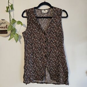Delicate Floral Sleeveless Blouse With Original Union Tags